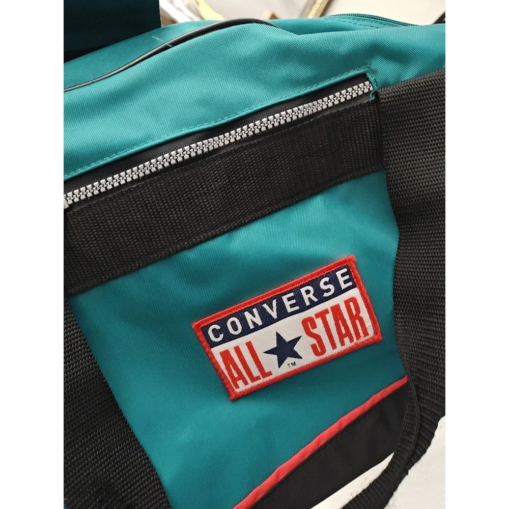 Vintage Converse Duffel‎ Bag All Star Club Tote Blue Gym Large Green with strap